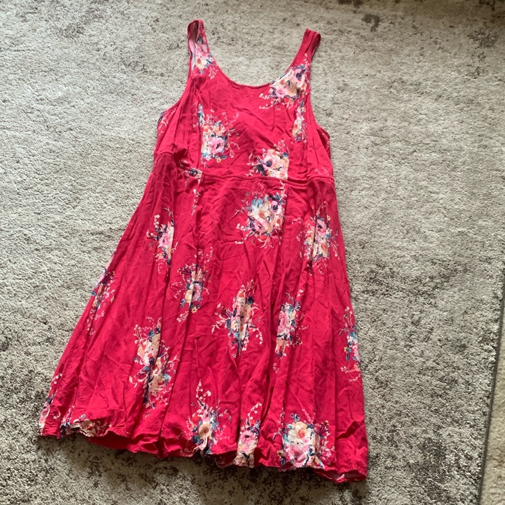 Torrid pink floral, flowy dress plus size one